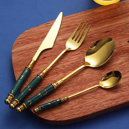 Western Steel Set – Set Posate Occidentali in Acciaio Marmorizzate