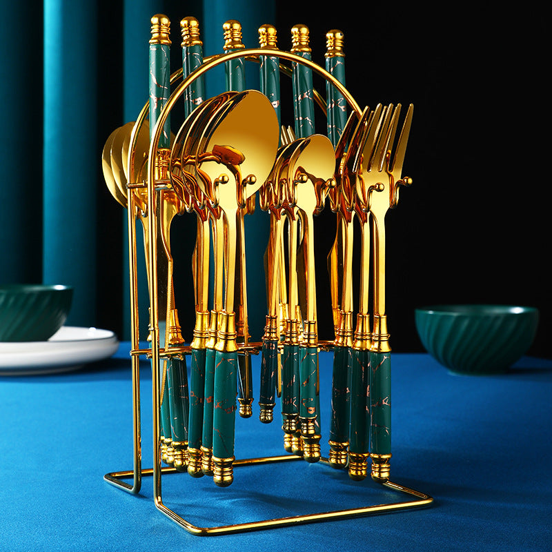 Western Steel Set – Set Posate Occidentali in Acciaio Marmorizzate