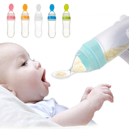 First Bite - Biberon Dosatore con Cucchiaio in Silicone per Omogeneizzati