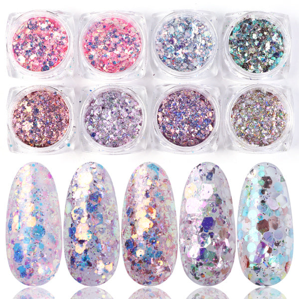 8 Scatole Mix Polvere Glitterata