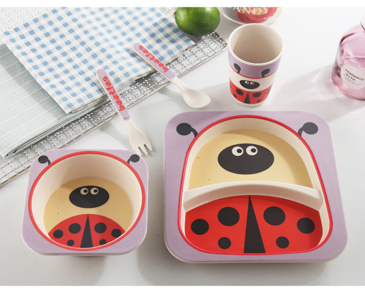 Eco-Bambù Kids Set – Set pappa 5 pezzi in fibra di bambù