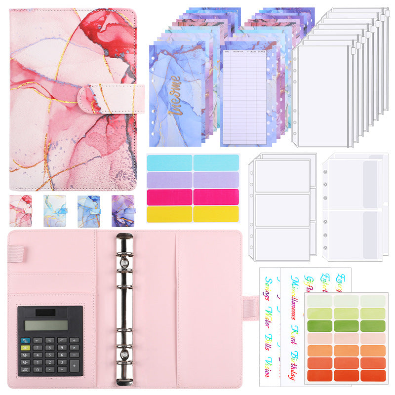 Business Planner A6 in Pelle (6 Fori + Calcolatrice)