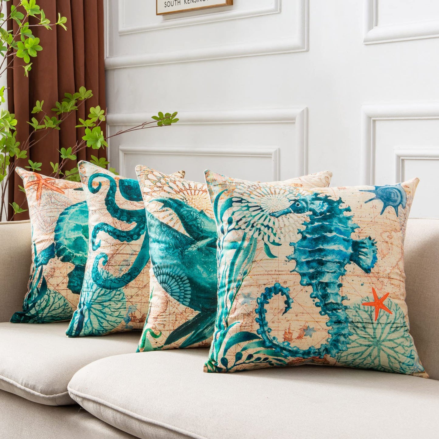 Ocean Turtle Print – Federa Decorativa con Stampa Tartaruga Marina