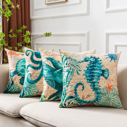 Ocean Turtle Print – Federa Decorativa con Stampa Tartaruga Marina