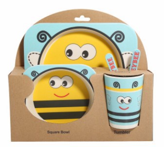 Eco-Bambù Kids Set – Set pappa 5 pezzi in fibra di bambù