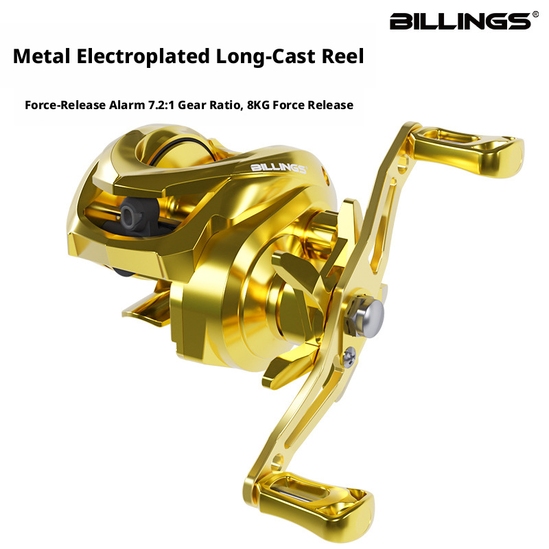BILLINGS GD200 – Mulinello Casting Ultra-Long Distance – Elettroplaccato Oro, 7.2:1