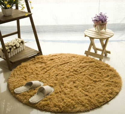 Faux Fur Long Shag Rug – Tappeto Rotondo a Pelo Lungo in Pelliccia Sintetica