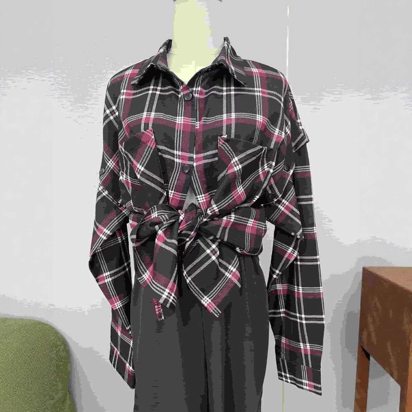 Camicia Maniche Staccabili Stile Retrò (S-4XL)