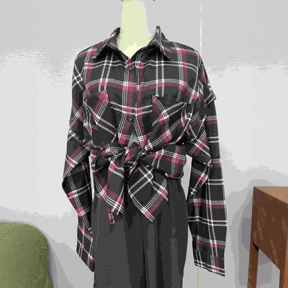 Camicia Maniche Staccabili Stile Retrò (S-4XL)