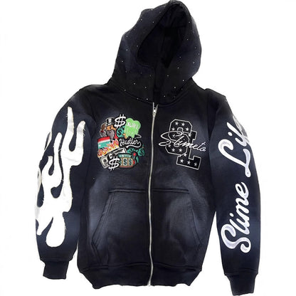 Felpa Arctic Shadow – Felpa con Cappuccio e Trama Ricamata a Rilievo (XS-5XL)