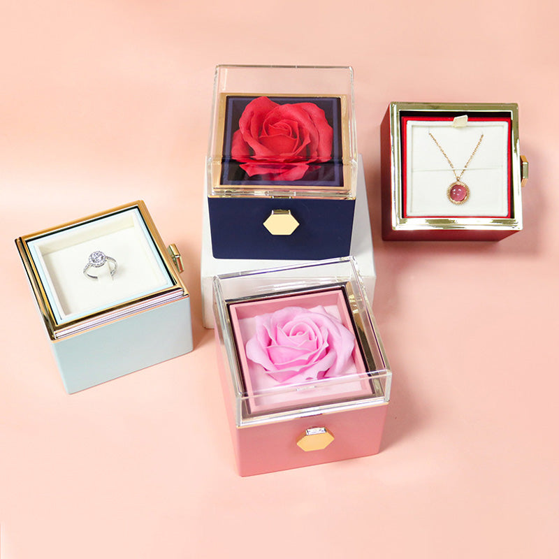 Gift Box with Jewel embellished with an eternal rose