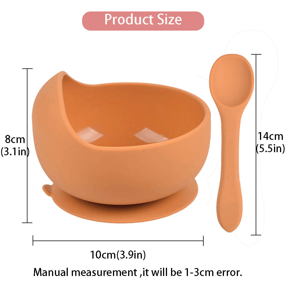 Soft Silicone Baby Set – Piatto e Cucchiaio Coordinati in Silicone