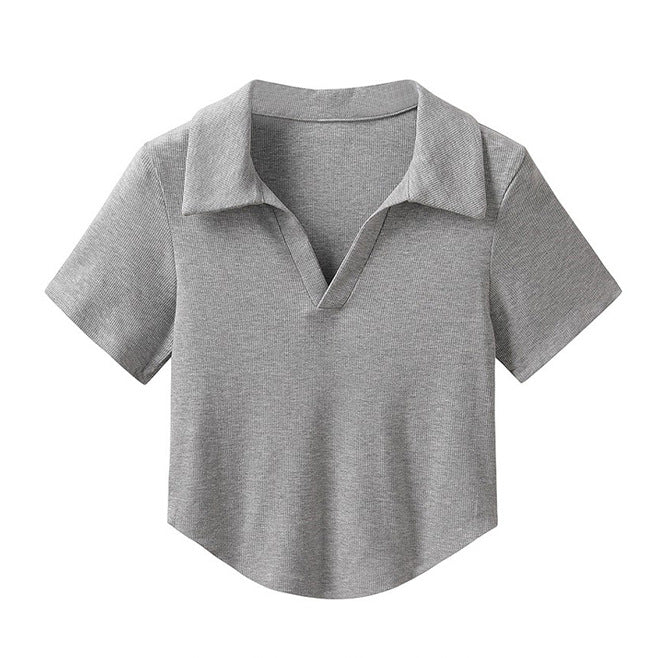 Top Scollo a Revers (Stile Polo) (S-XL)