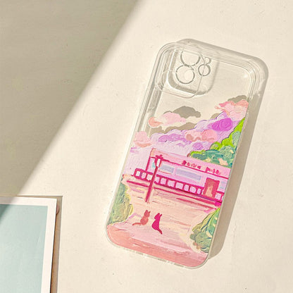 Twin-Cats: Custodia in Silicone Soft-Touch (Iphone 13-14 / 13 Mini / 14 Plus / 13-14 Pro / 13-14 Pro Max)