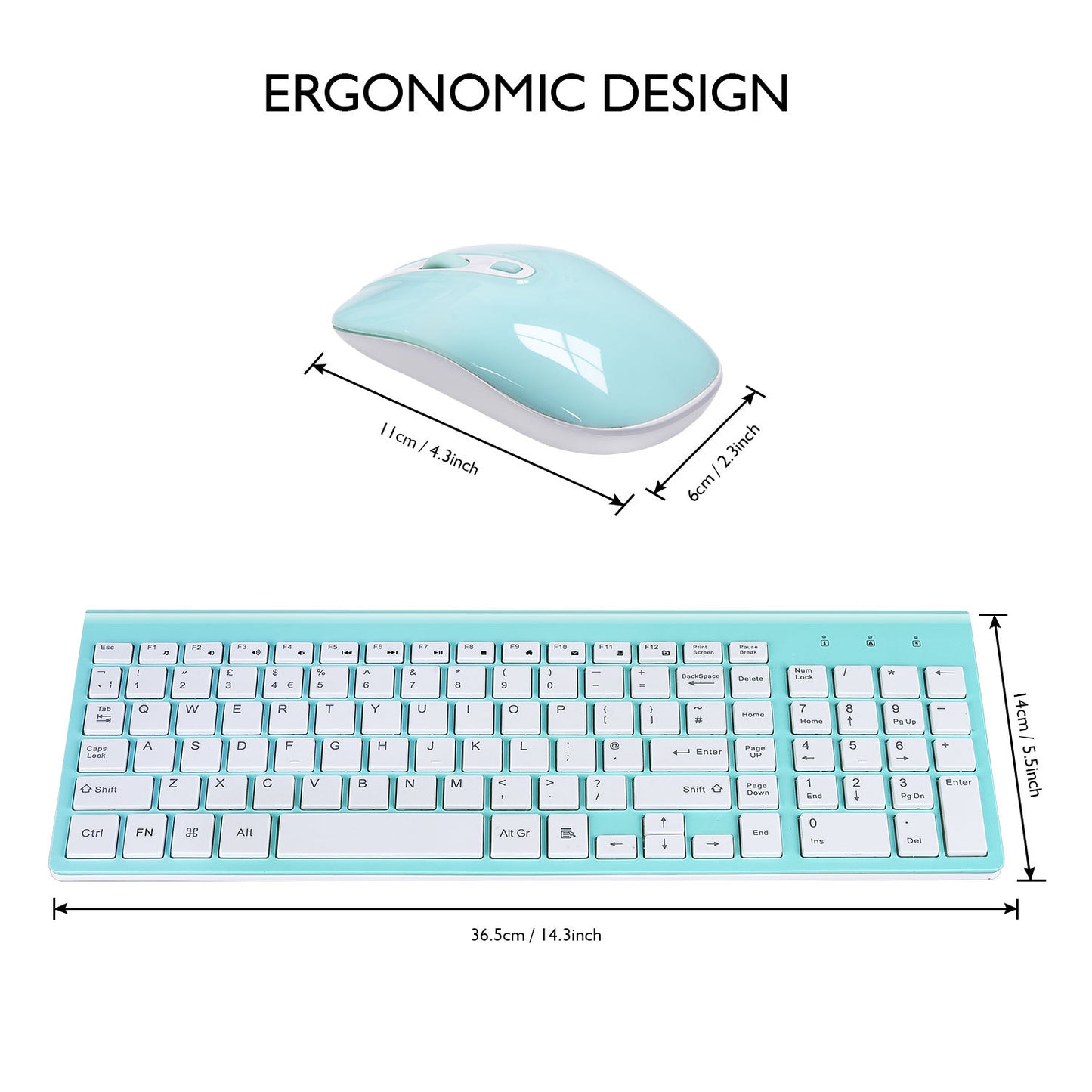Set Wireless Keyboard & Mouse Slim - Design Moderno 2.4G