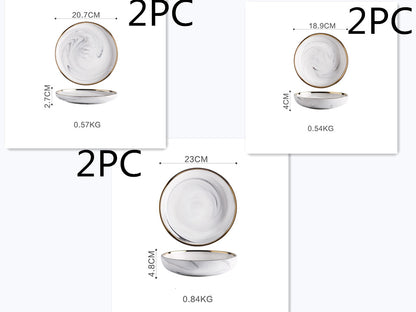 Set Piatti con Texture Marmo Moderno