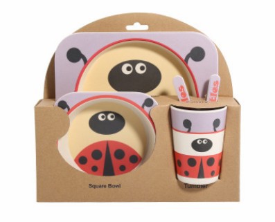 Eco-Bambù Kids Set – Set pappa 5 pezzi in fibra di bambù