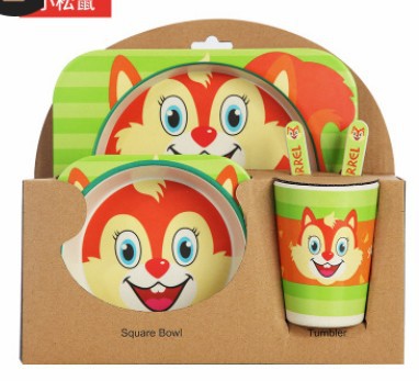 Eco-Bambù Kids Set – Set pappa 5 pezzi in fibra di bambù