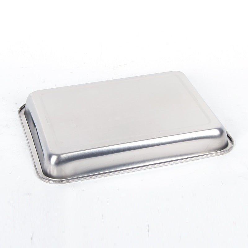 Steel Deep Tray Set – Vassoi Rettangolari Profondi in Acciaio per Barbecue e Forno