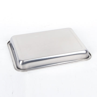 Steel Deep Tray Set – Vassoi Rettangolari Profondi in Acciaio per Barbecue e Forno