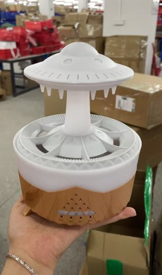 Mushroom Zen Rain - Umidificatore a Pioggia e LED Multi-Colore