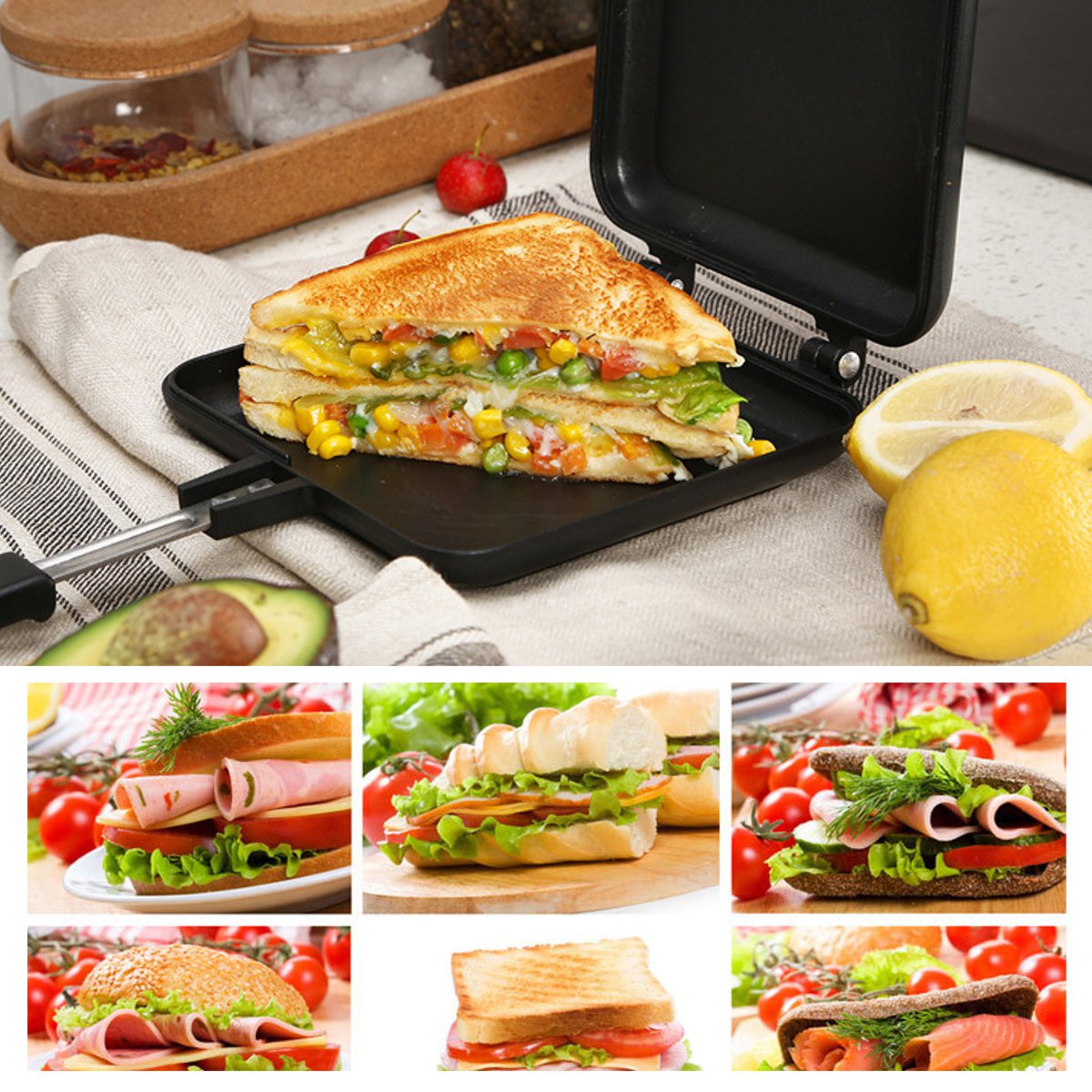 Sandwich Maker Pro – Piastra Doppia per Sandwich e Colazioni a Induzione