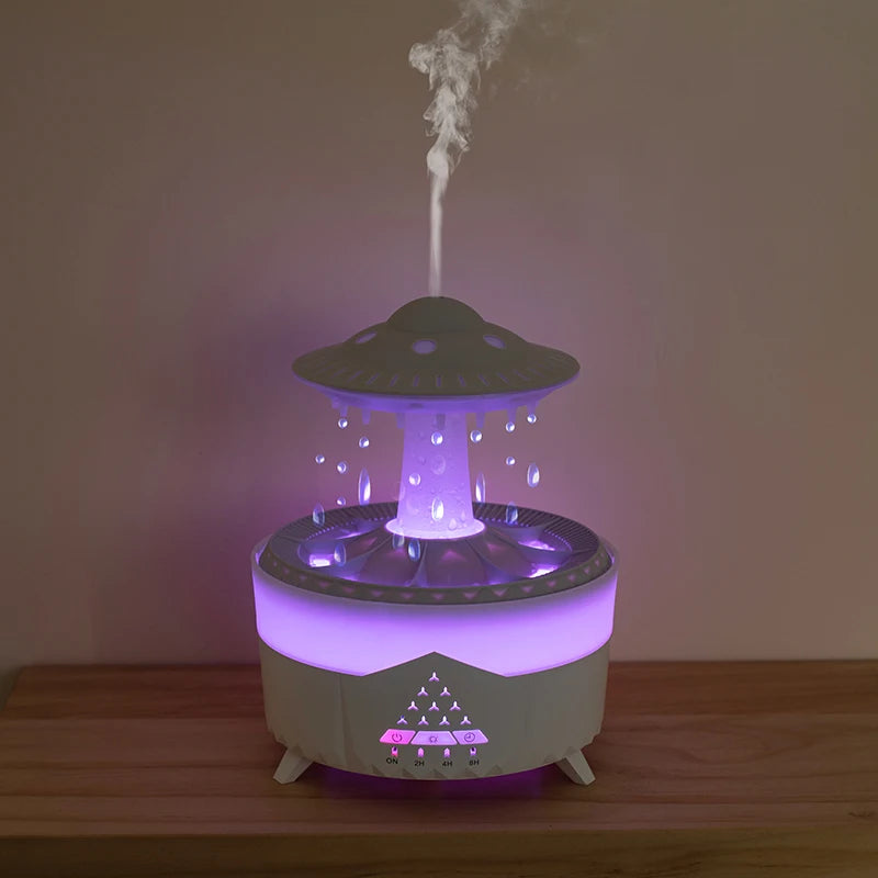 Mushroom Zen Rain - Umidificatore a Pioggia e LED Multi-Colore