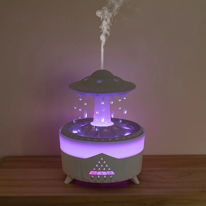 Mushroom Zen Rain - Umidificatore a Pioggia e LED Multi-Colore