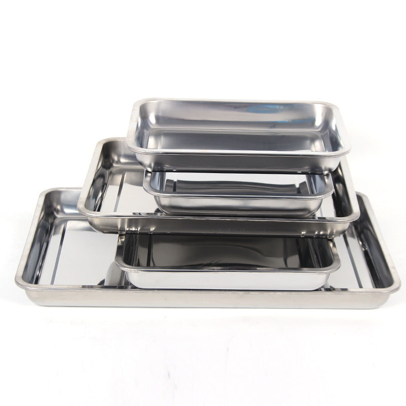 Steel Deep Tray Set – Vassoi Rettangolari Profondi in Acciaio per Barbecue e Forno
