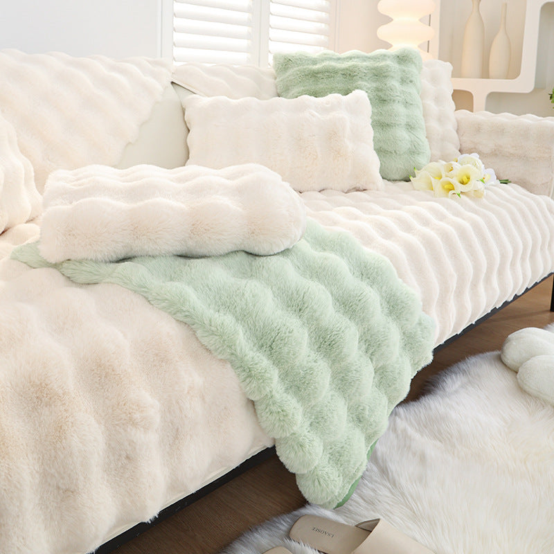 Rabbit Plush Non-Slip – Cuscino da Divano in Eco-Pelliccia Antiscivolo