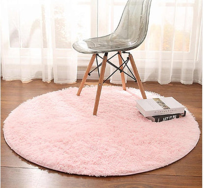 Faux Fur Long Shag Rug – Tappeto Rotondo a Pelo Lungo in Pelliccia Sintetica