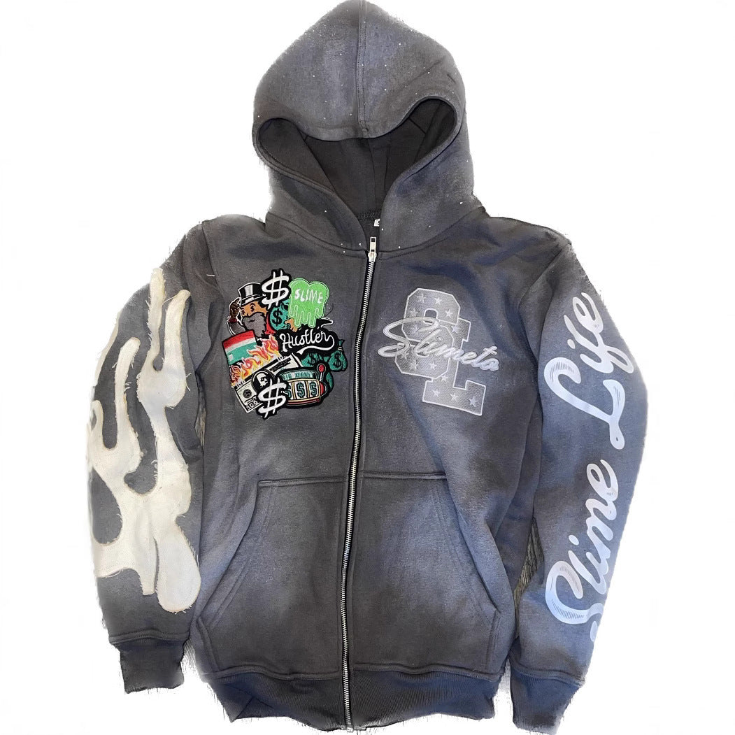 Felpa Arctic Shadow – Felpa con Cappuccio e Trama Ricamata a Rilievo (XS-5XL)