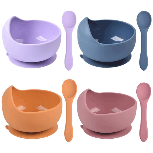Soft Silicone Baby Set – Piatto e Cucchiaio Coordinati in Silicone