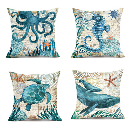 Ocean Turtle Print – Federa Decorativa con Stampa Tartaruga Marina