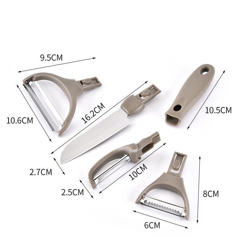 Kit Chef Smart 5-in-1: Tagliere e Utensili Salva-Spazio