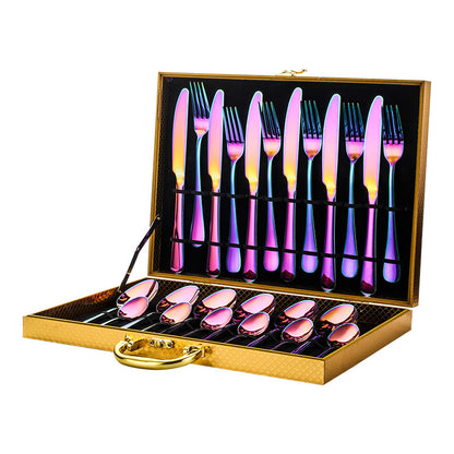 Nile Royal Gold - Set Posate 24 Pezzi con Valigetta Luxury