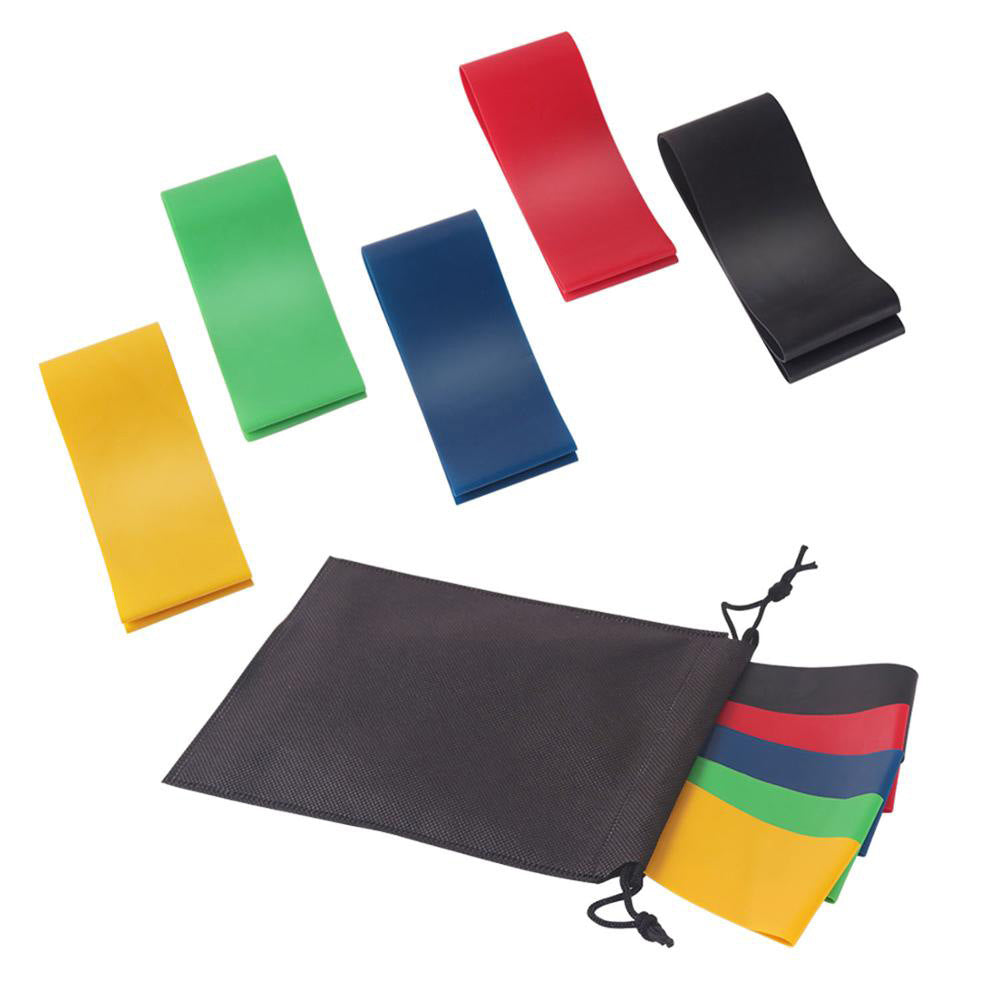 Rainbow Bands – Set 5 Fasce Elastiche Yoga a Resistenza Graduata