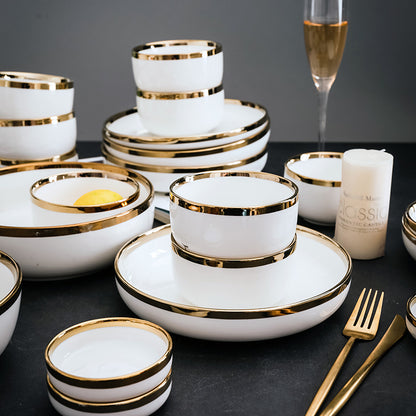 Nile Gold Rim - Porcellana Bianca e Oro