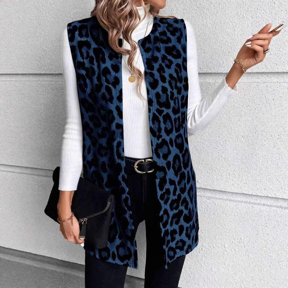 Giacca Casual Stampa Leopardata (S-2XL)