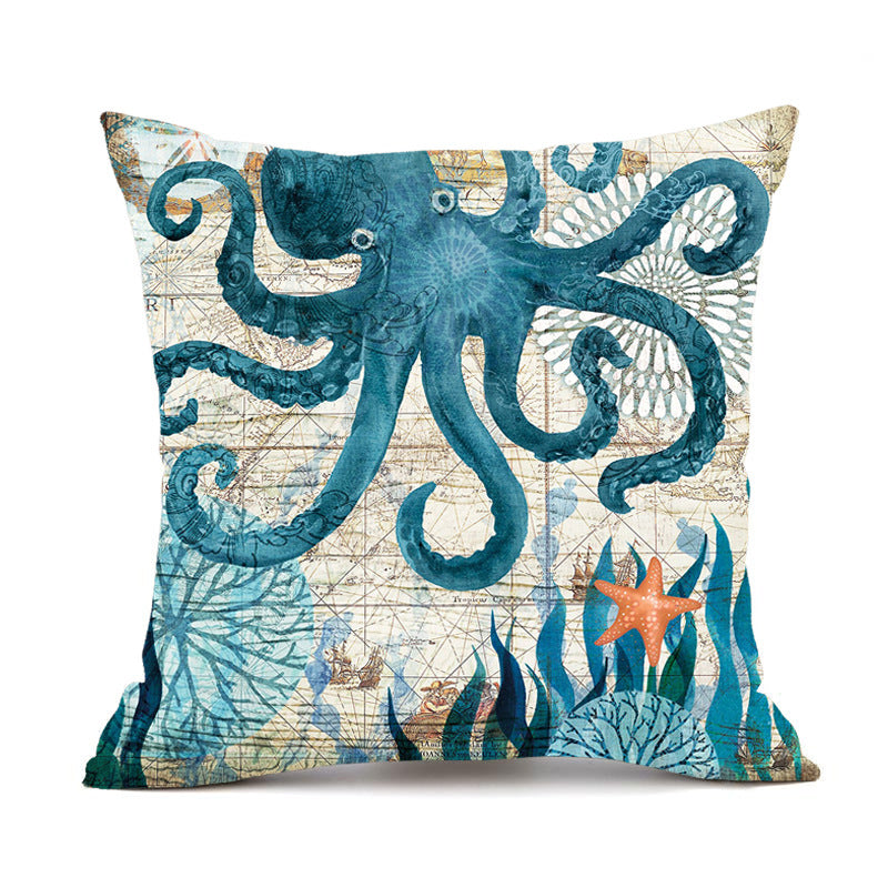 Ocean Turtle Print – Federa Decorativa con Stampa Tartaruga Marina