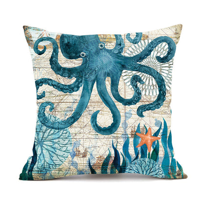 Ocean Turtle Print – Federa Decorativa con Stampa Tartaruga Marina
