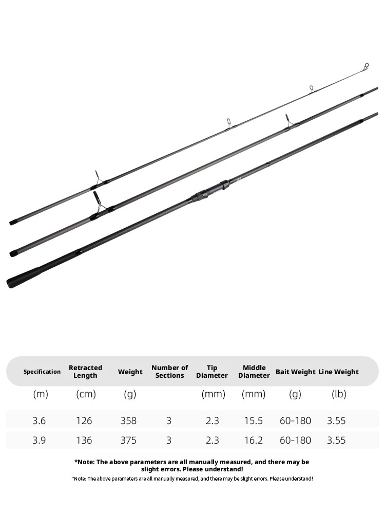 Canna da Pesca Yumingbu 2025 Carp 3.60m, 3.90m