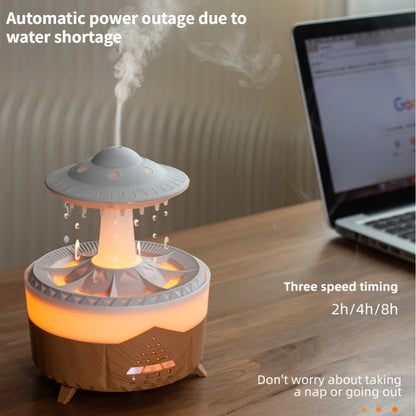 Mushroom Zen Rain - Umidificatore a Pioggia e LED Multi-Colore
