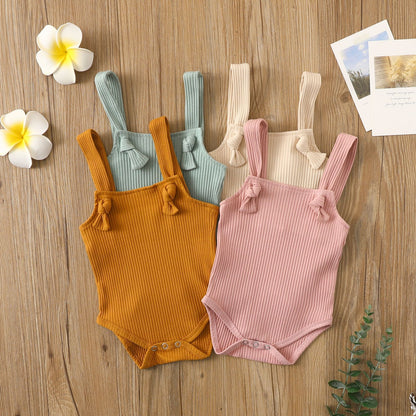 Natural Rib – Romper in Cotone a Costine con Spalline (2-4 Mesi, 6-9 Mesi, 12-18 mesi