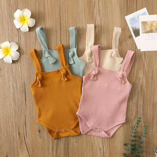 Natural Rib – Romper in Cotone a Costine con Spalline (2-4 Mesi, 6-9 Mesi, 12-18 mesi