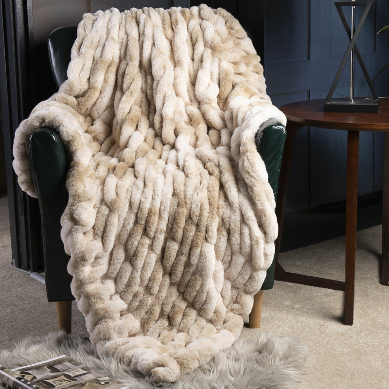 Tie-Dye Rabbit Fur Blanket – Coperta in Pelliccia Sintetica Tie-Dye