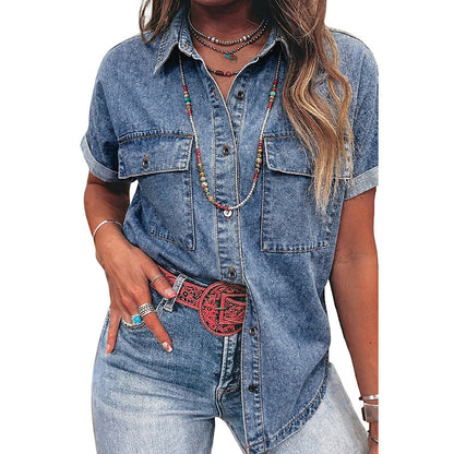 Camicia Jeans Multi-Bottoni (S-XL)