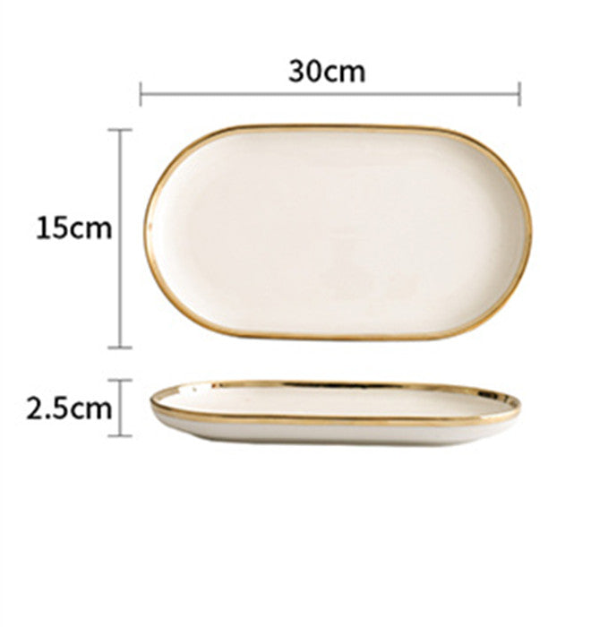 Nile Gold Rim - Porcellana Bianca e Oro