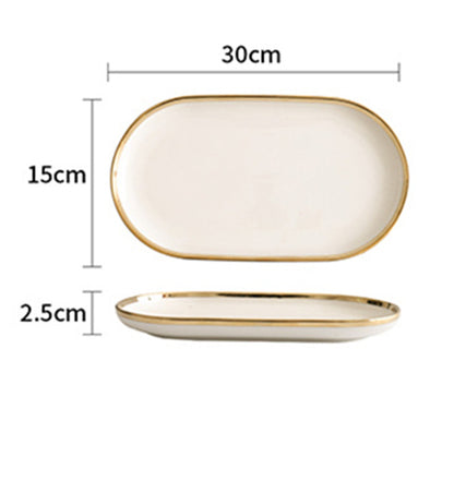 Nile Gold Rim - Porcellana Bianca e Oro