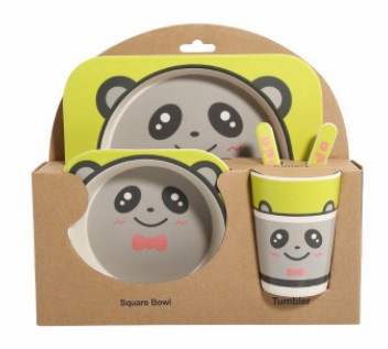 Eco-Bambù Kids Set – Set pappa 5 pezzi in fibra di bambù
